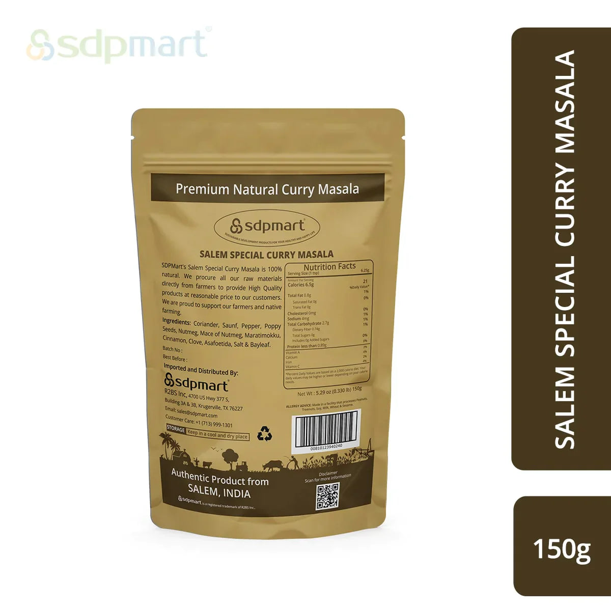 SDPMart Premium Salem Curry Masala Powder - 150G