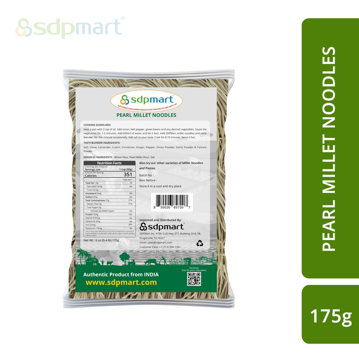 SDPMart Pearl Millet Noodles 175g - SDPMart