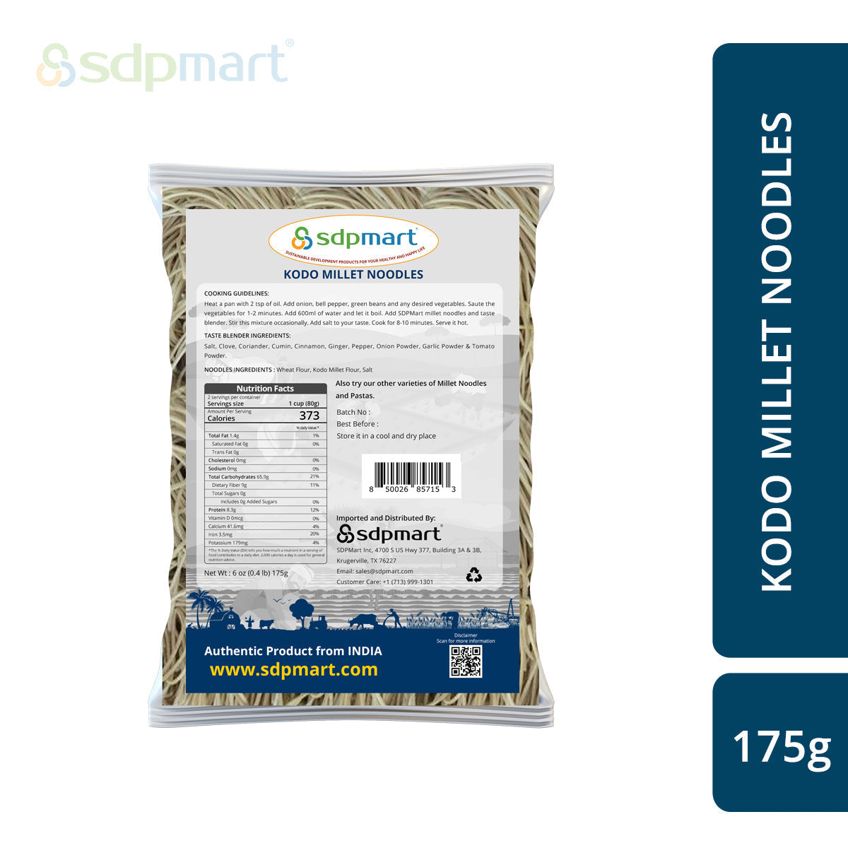 SDPMart Kodo Millet Noodles 175g - SDPMart