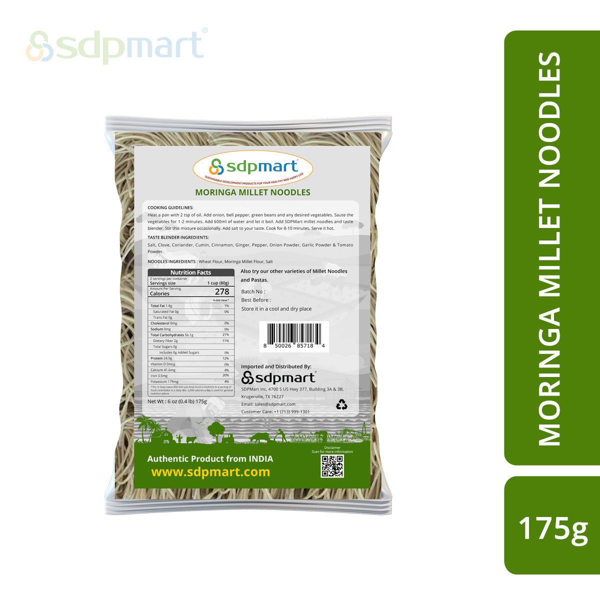 SDPMart Moringa Millet Noodles 175g - SDPMart