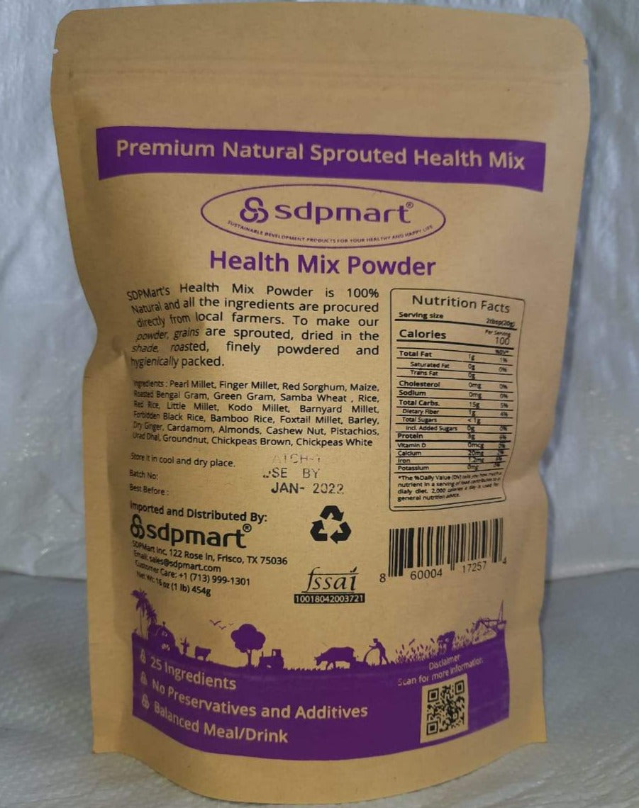 SDPMart Premium Natural Sprouted Health Mix (Sathumavu) - 1 lb - SDPMart