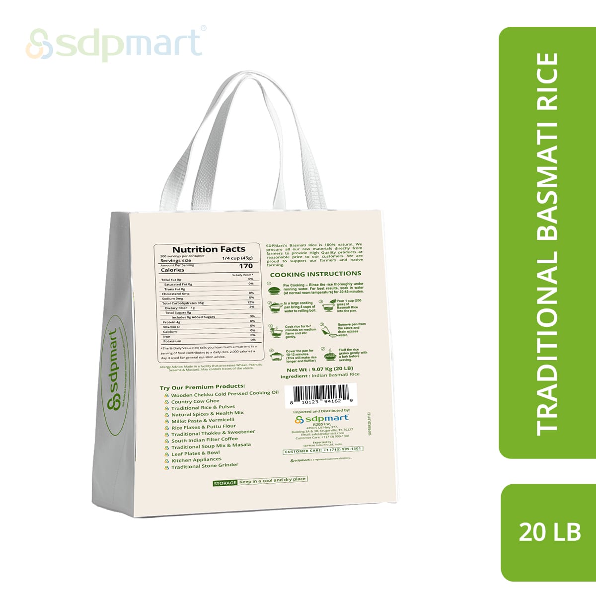 SDPMart Basmati rice - 20 LBS