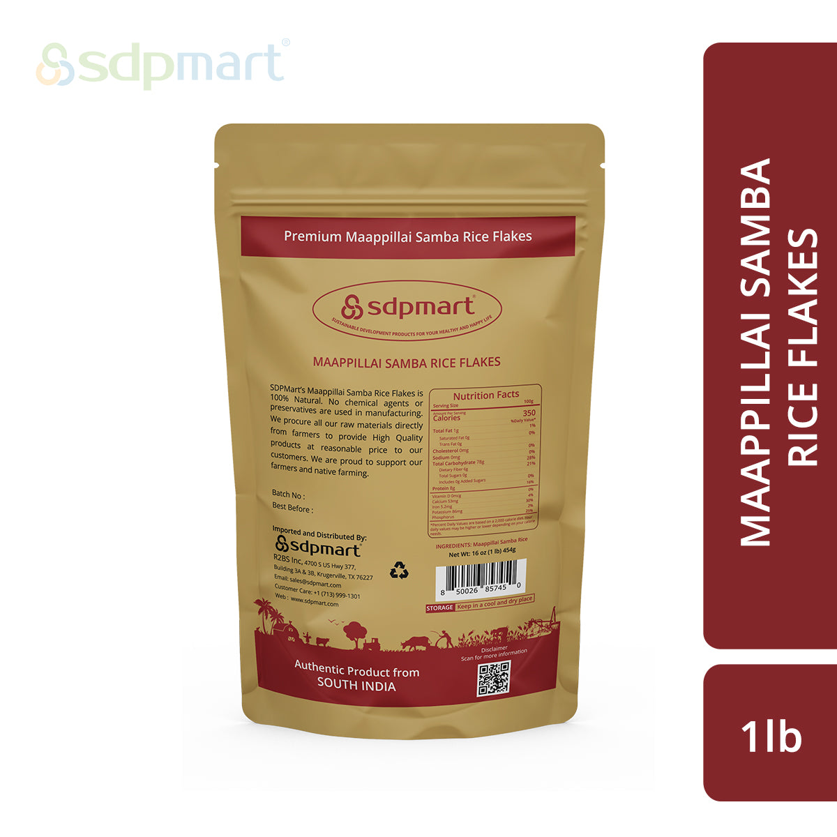 SDPMart Maappillai Samba Rice Flakes - 1lb - SDPMart